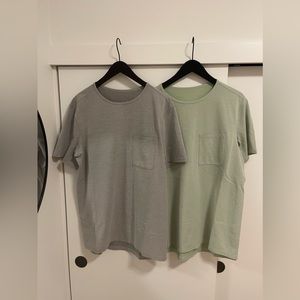 Lululemon Men’s Pocket-T Shirts x2 *Large* Green & Grey *Used, Washed & Worn*